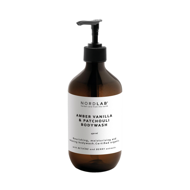AbbeyLab NordLab Natuurlijke Douchegel – 100% natuurlijk, met amber & vanille geur, zachte reiniging en hydratatie (490 ml)